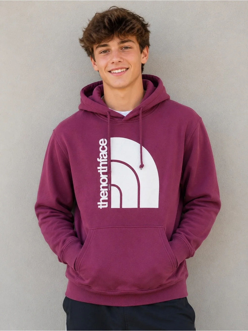 The North Face Men's Plum Pullover Hoodie with White Logo